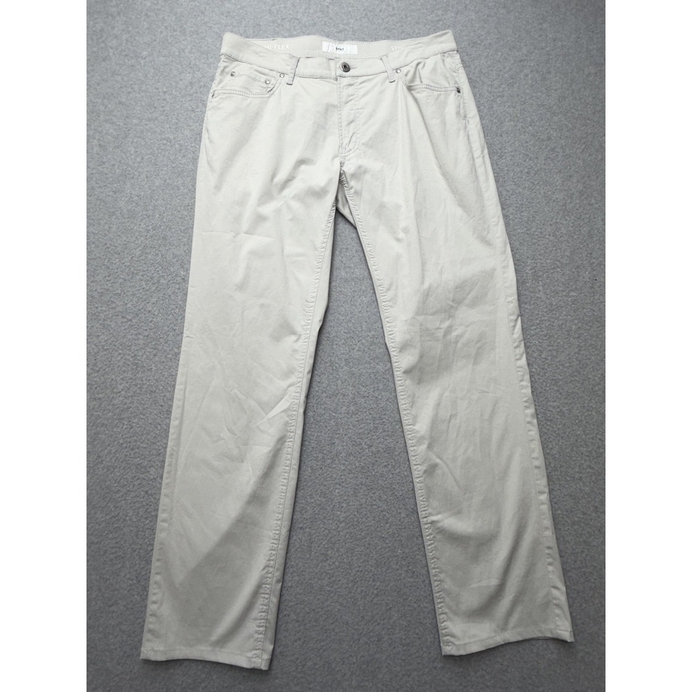 Brax Pants Mens 34x34 Actual 34x30‎ White Hi-Flex Chuck Stretch 5 Pocket Chino